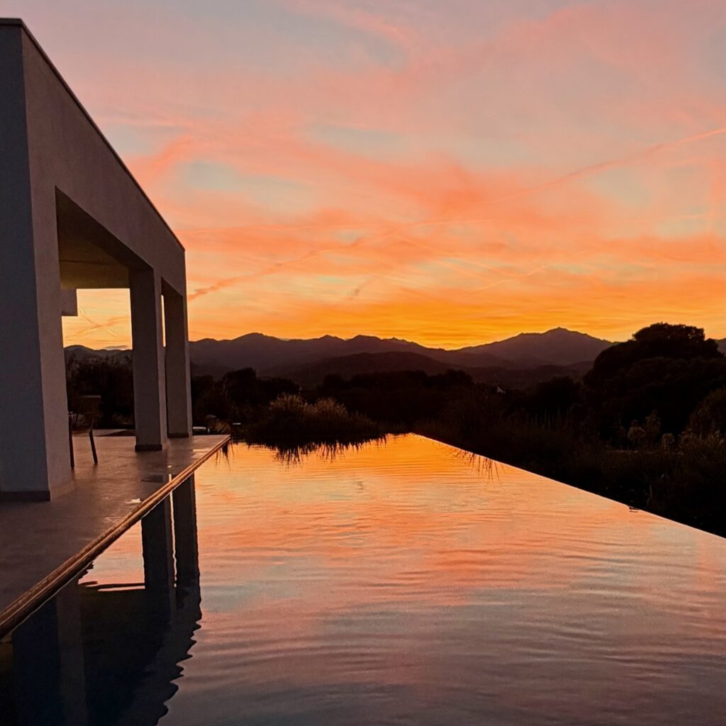 Sunset red sky
